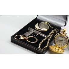 Signed Marlon Brando Godfather Pocket Watch Gun Keyring